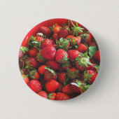 Aardbeien rood fruit foto ronde button 5,7 cm (Voorkant)