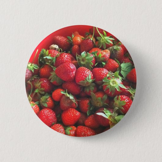 Aardbeien rood fruit foto ronde button 5,7 cm (Voorkant)