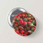 Aardbeien rood fruit foto ronde button 5,7 cm (Voorkant /achterkant)