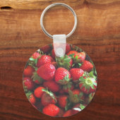 Aardbeien rood fruit foto sleutelhanger (Voorkant)