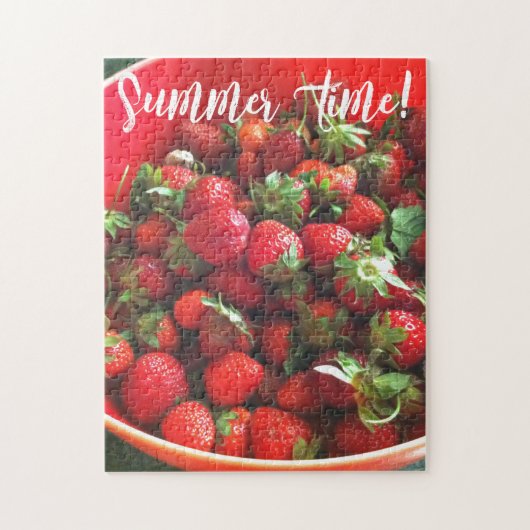 Aardbeien rood fruit foto zomer plezier legpuzzel (Verticaal)