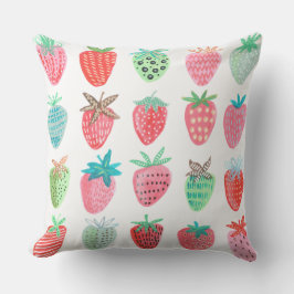 Aardbeien rood Patroon Zomer Buitenkussen