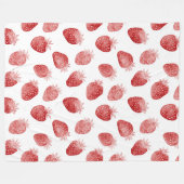Aardbeien Rood Witte Stippen Fleece Deken (Voorkant (Horizontaal))