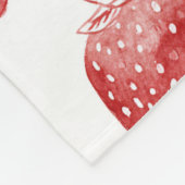 Aardbeien Rood Witte Stippen Fleece Deken (Hoek)