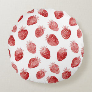 Aardbeien Rood Witte Stippen Rond Kussen