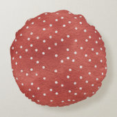 Aardbeien Rood Witte Stippen Rond Kussen (Achterkant)