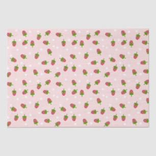 Aardbeien Roze Cute Kawaii Girly Soft Pastel Tissuepapier
