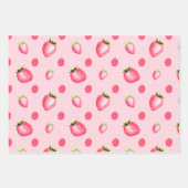 Aardbeien Roze en Rode Waterverf Inpakpapier Vel (Voorkant 2)