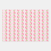 Aardbeien Roze en Rode Waterverf Inpakpapier Vel (Voorkant)