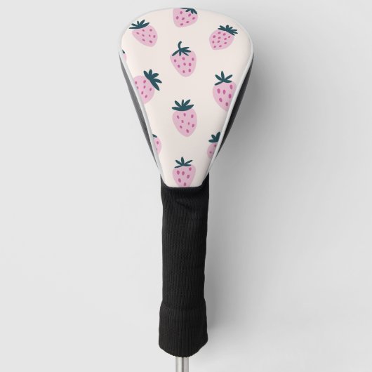 Aardbeien roze golfheadcover (Voorkant)