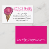 Aardbeien Roze ijs Cone Scoop Dessert Food Visitekaartje (Voorkant / Achterkant)