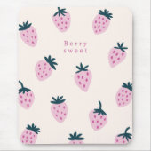 Aardbeien roze muismat (Voorkant)