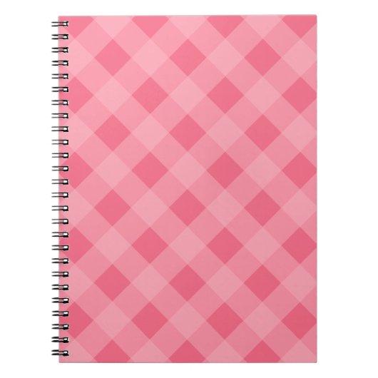 Aardbeien Roze Notitieboek Gingham (Voorkant)