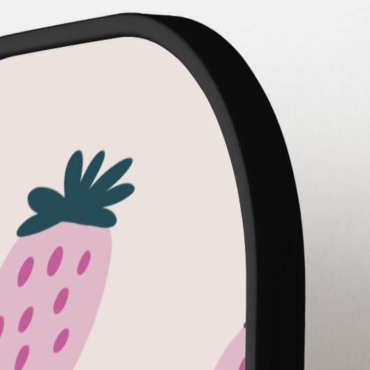 Aardbeien roze pickleball paddle (Links Detail)