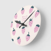 Aardbeien roze ronde klok (Hoek)