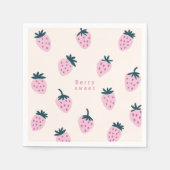 Aardbeien roze servet (Voorkant)