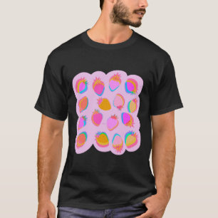 Aardbeien Roze Sticker T-shirt