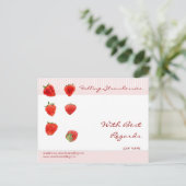 Aardbeien Roze strepen Briefkaart (Staand voorkant)