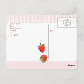 Aardbeien Roze strepen Briefkaart (Achterkant)