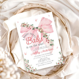 Aardbeien Roze Strik Meisje Baby Shower Kaart