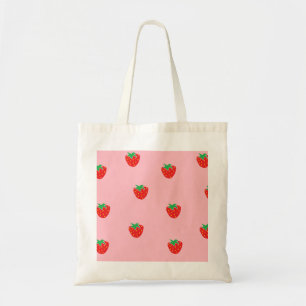 aardbeien Roze Tote Bag