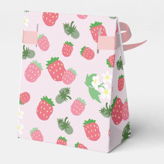 Aardbeien Roze Vierbox Bedankdoosjes (Achterkant)