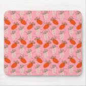 Aardbeien Roze Wit Doodle Fruit Patroon  Muismat (Voorkant)