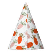 Aardbeien Roze Wit Doodle Patroon      Feesthoedjes (Achterkant)