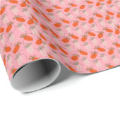 Aardbeien Roze Wit Doodlepatroon Cadeaupapier (Rol Hoek)