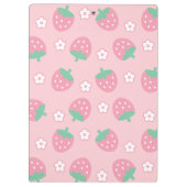 Aardbeien Roze Witte Bloemen Sakura Kawaii Cute Klembord (Achterkant)