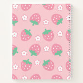 Aardbeien Roze Witte Bloemen Sakura Kawaii Cute Notitieboek (Achterkant)