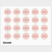 Aardbeien Roze Witte Doodle Birthday Party Ronde Sticker (Vel)