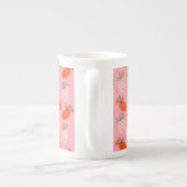 Aardbeien Roze witte doodle Fruit Patroon Porselein Kop (Achterkant)