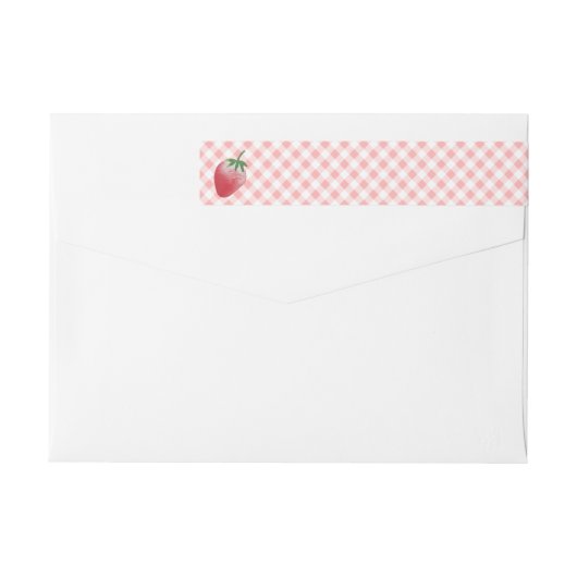 Aardbeien Roze Zomer Pset Picnic Birthday Party (Achterkant)