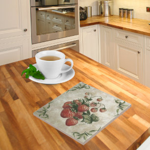 aardbeien Rustische keramische Tegel Tegeltje