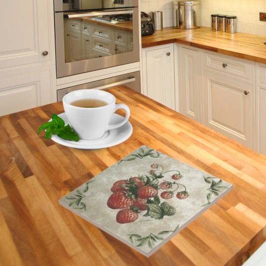  aardbeien Rustische keramische Tegel Tegeltje