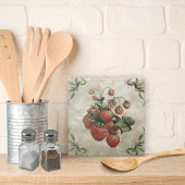  aardbeien Rustische keramische Tegel Tegeltje