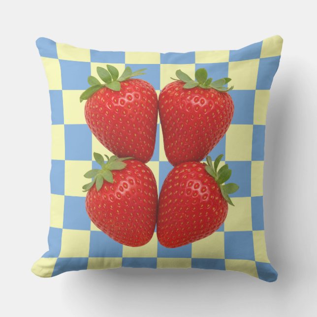 Aardbeien Schaken Buiten Patio Buitenkussen (Voorkant)