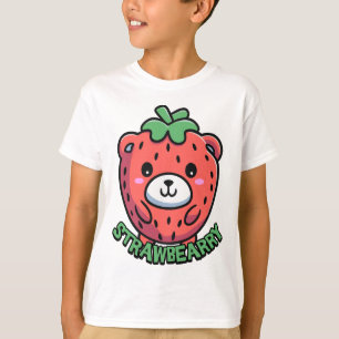 Aardbeien! Schattigee aardbei Beer Pun Cartoon T-shirt