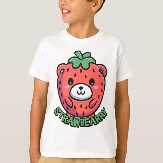 Aardbeien! Schattigee aardbei Beer Pun Cartoon T-shirt (Voorkant)