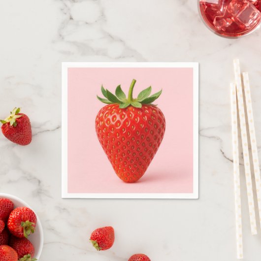 Aardbeien servetten. servet (Insitu)