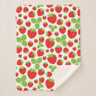 aardbeien Sherpa Blanket Deken