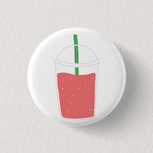 Aardbeien Smoothie IJsdrank Liefhebber Cadeau Ronde Button 3,2 Cm