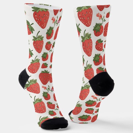 Aardbeien sokken (Gebogen)