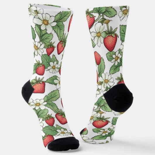 Aardbeien Sokken (Gebogen)