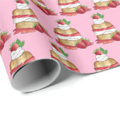 Aardbeien Sortcake Cakdessert Aardbeien Cadeaupapier (Rol Hoek)