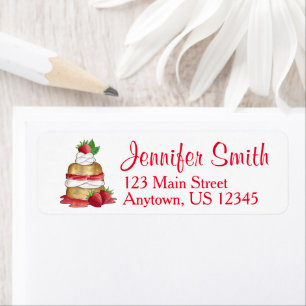 Aardbeien Sortcake Cakdessert Aardbeien Etiket