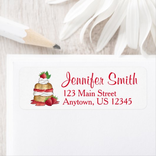Aardbeien Sortcake Cakdessert Aardbeien Etiket (Insitu)
