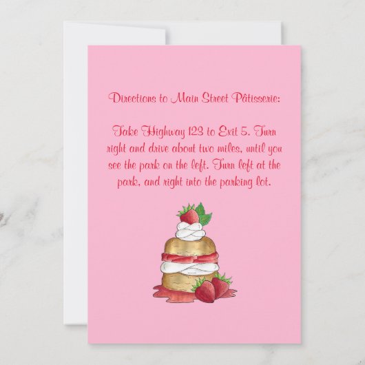 Aardbeien Sortcake Cakdessert Aardbeien Kaart (Achterkant)