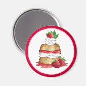 Aardbeien Sortcake Cakdessert Aardbeien Magneet (Voorkant / Achterkant)